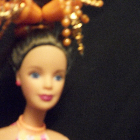 BARBIECORE BRUNNETTE BARBIE EXOTIC HAIRDO ORANGE OUTFIT1991 - Picture 4 of 7